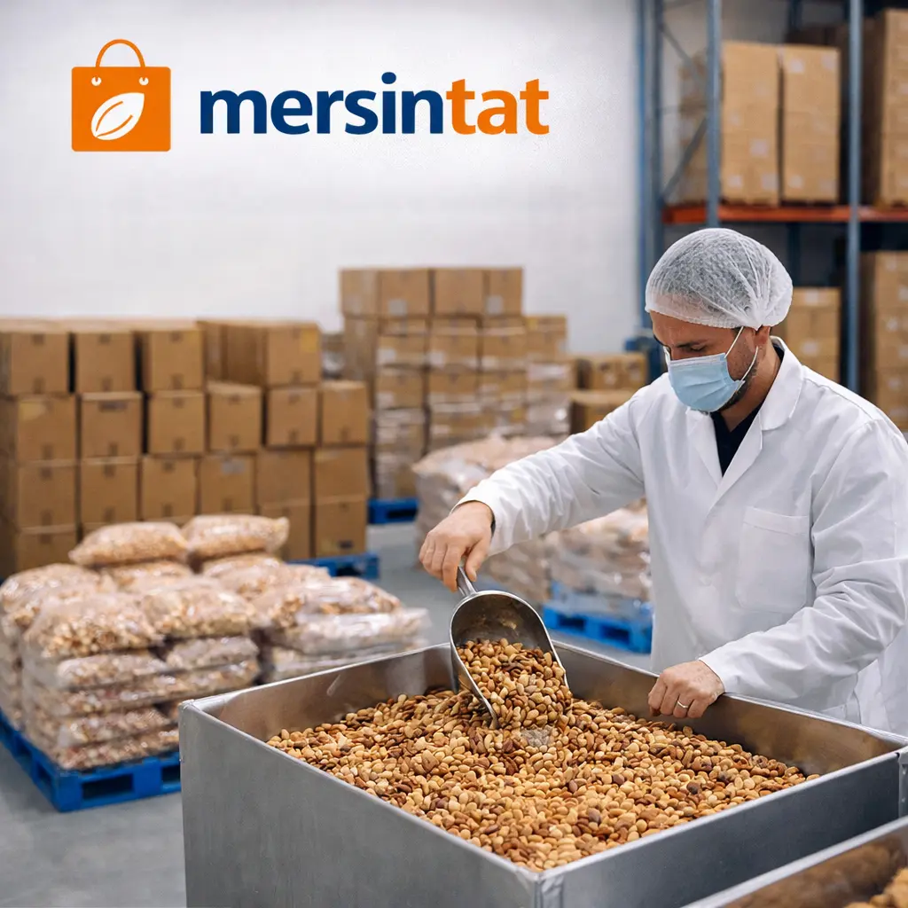 Kurumsal işletmeler için kuruyemiş tedarik planlamasını temsil eden ürün hazırlığı