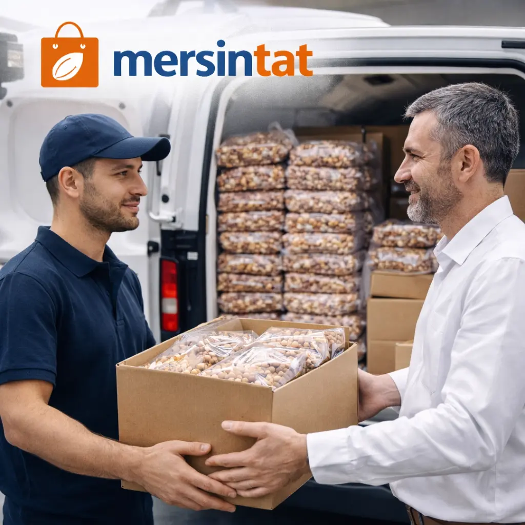 Kurumsal kuruyemiş siparişlerinin teslimat hazırlığını temsil eden paketler