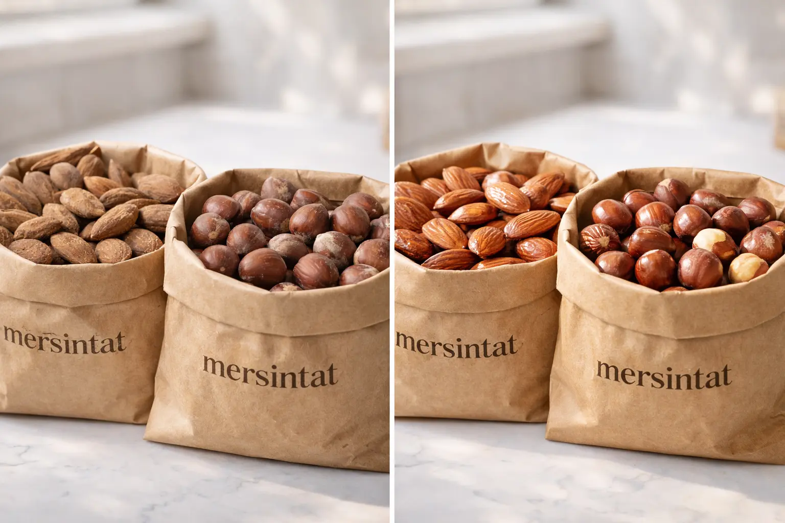 Mersintat paketlerinde taze ve bayat kuruyemiş karşılaştırması