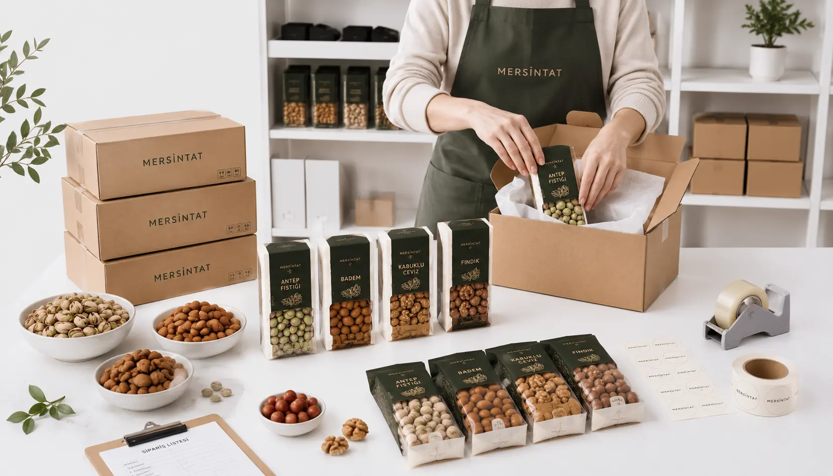 Güvenli kuruyemiş paketleme süreci