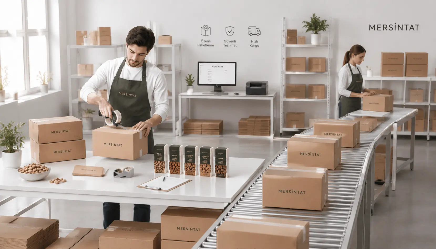 Premium kuruyemiş kargo hazırlığı