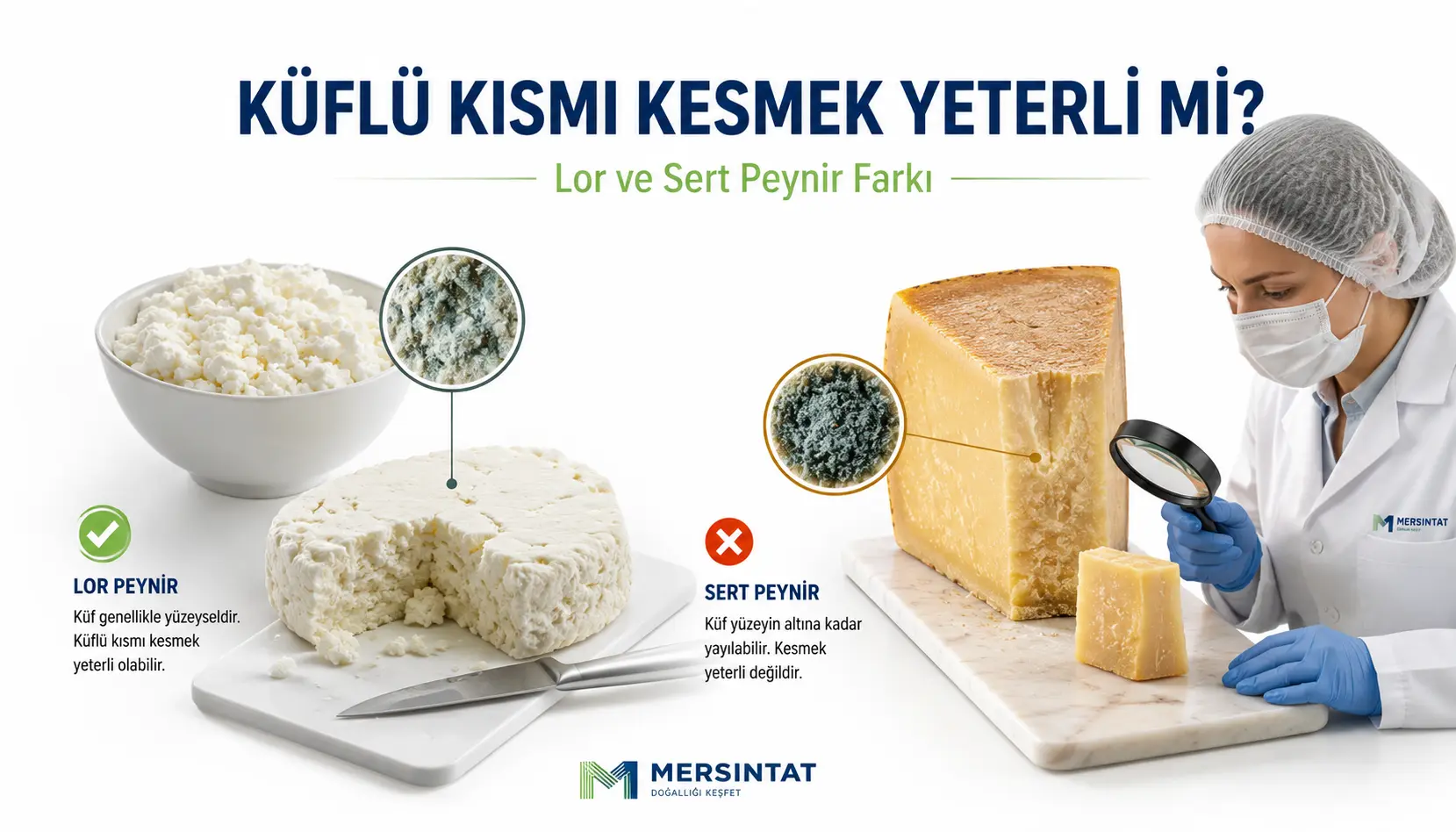 Küflü lor peynirini kesmek yeterli mi