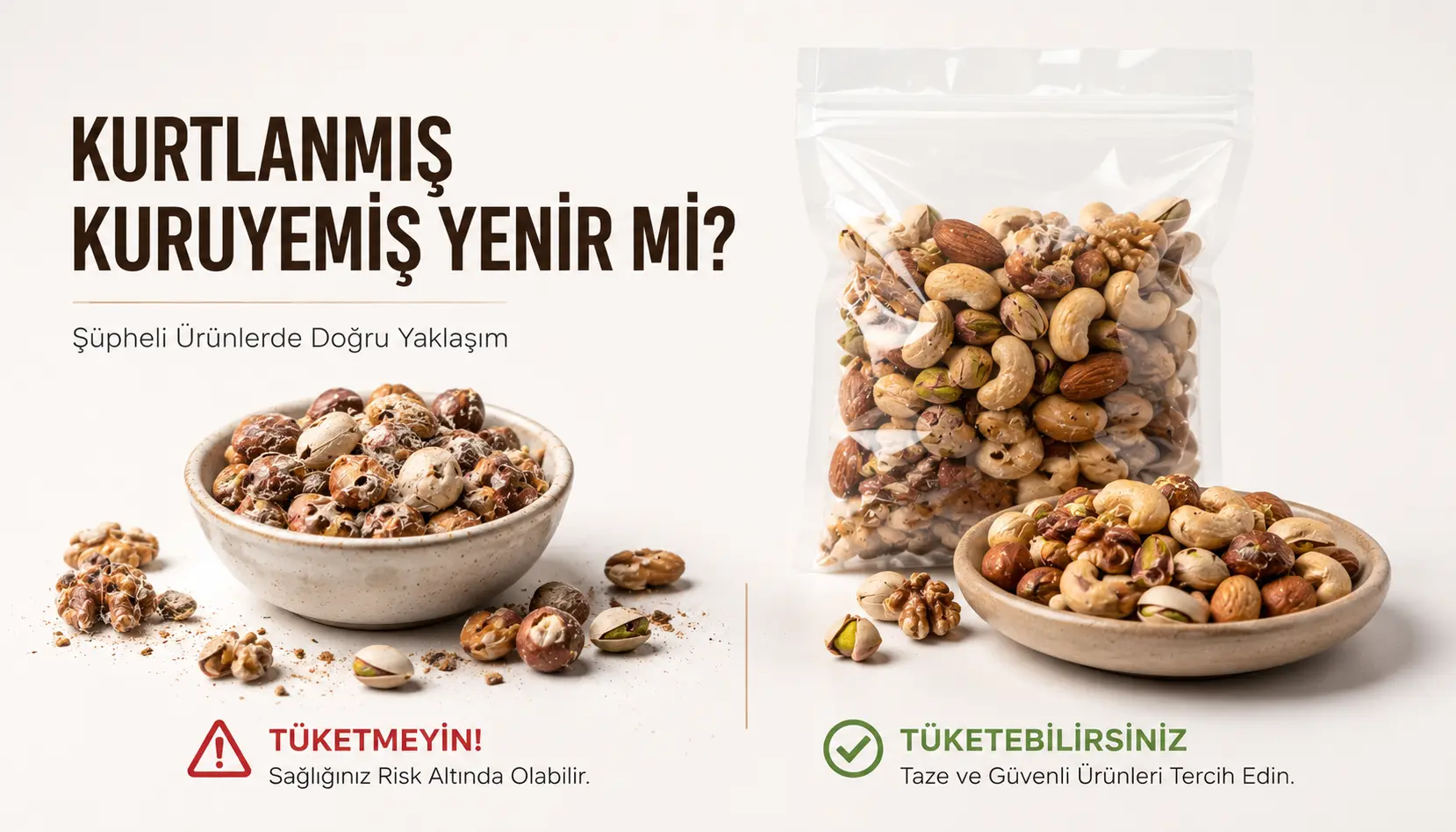 Kurtlanmış kuruyemiş ne yapılmalı