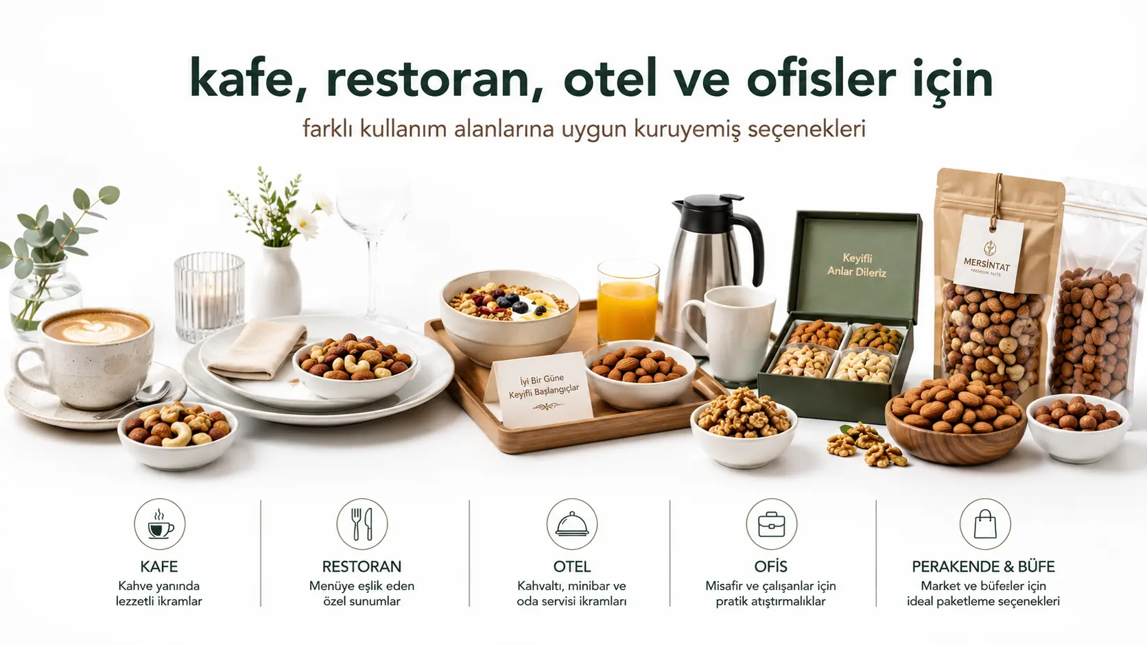 Toptan ve toplu kuruyemiş alımı yapılan farklı kullanım alanları