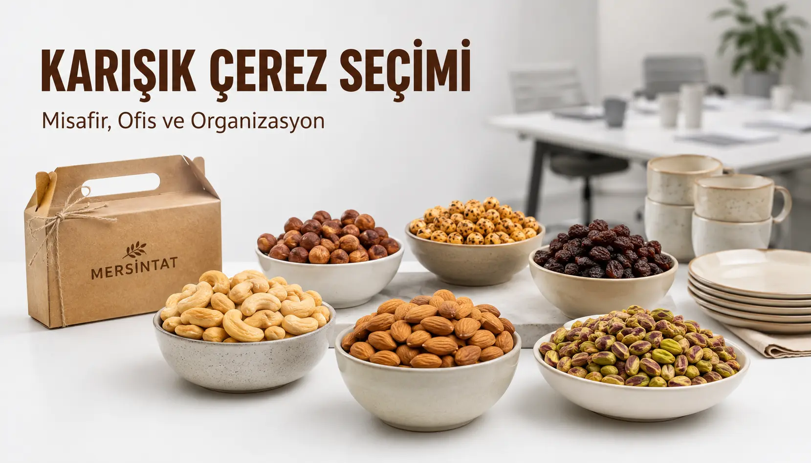 Misafir, ofis ve organizasyonlar için hazırlanmış karışık çerez çeşitleri