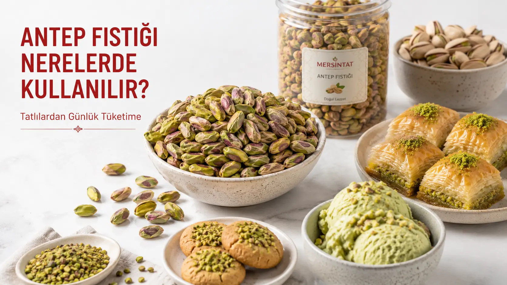Antep fıstığının baklava tatlı ve günlük tüketimde kullanım örnekleri
