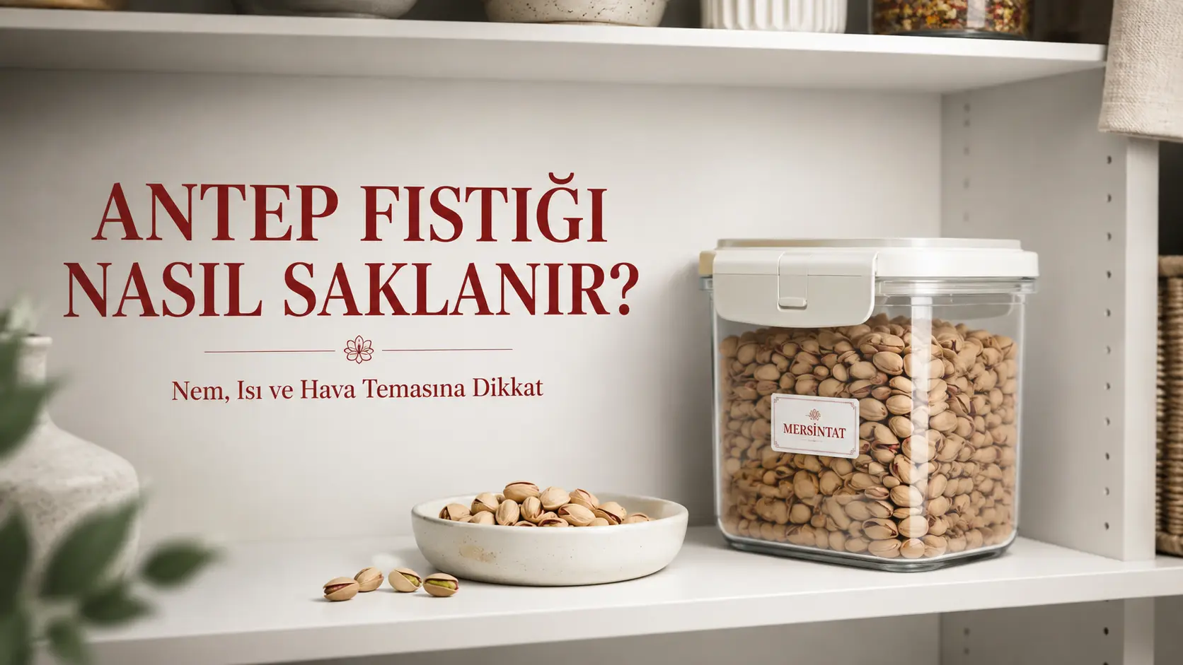 Antep fıstığının serin ve kuru ortamda uygun şekilde muhafaza edilmesi