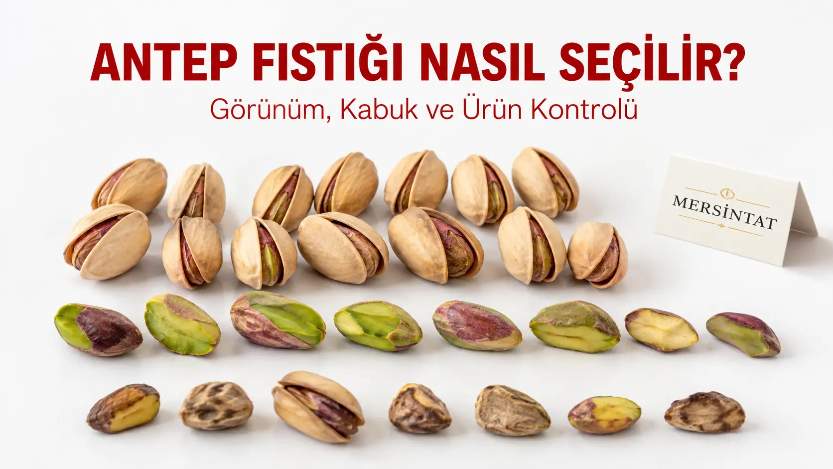 Antep fıstığı seçerken kabuk ve iç fıstık görünümünün kontrol edilmesi