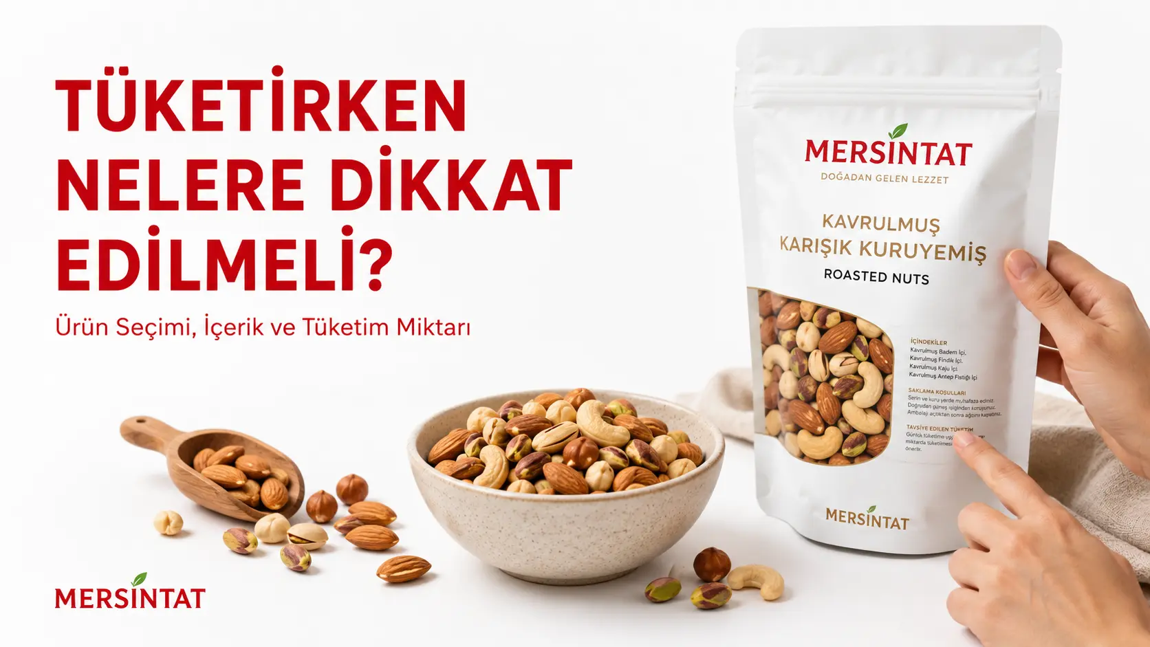Günlük kavrulmuş kuruyemiş tüketiminde ürün seçimi ve tüketim miktarını gösteren MersinTat görseli
