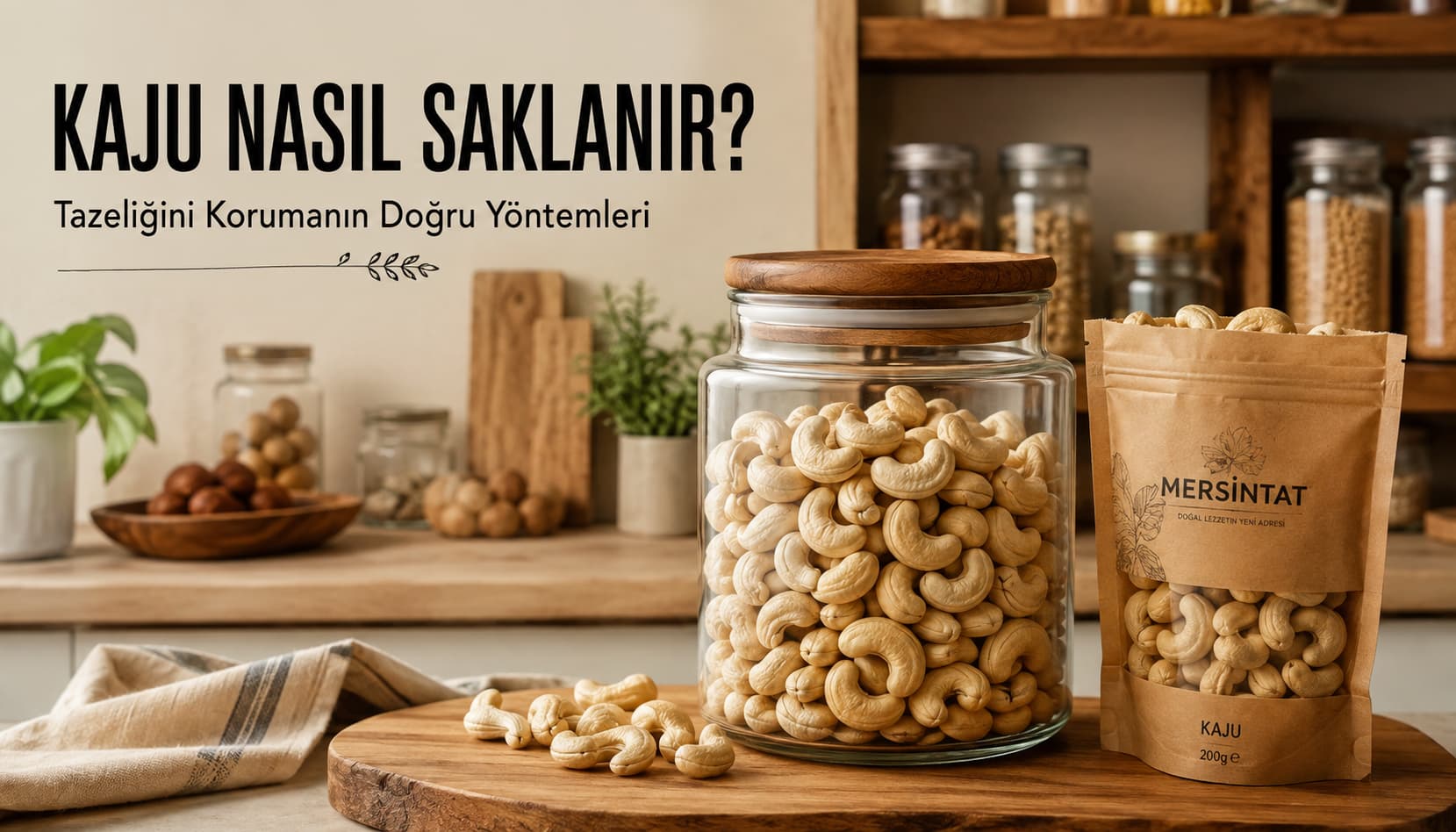 Kaju nasıl saklanır sorusuna uygun cam kavanozda muhafaza edilen kajular
