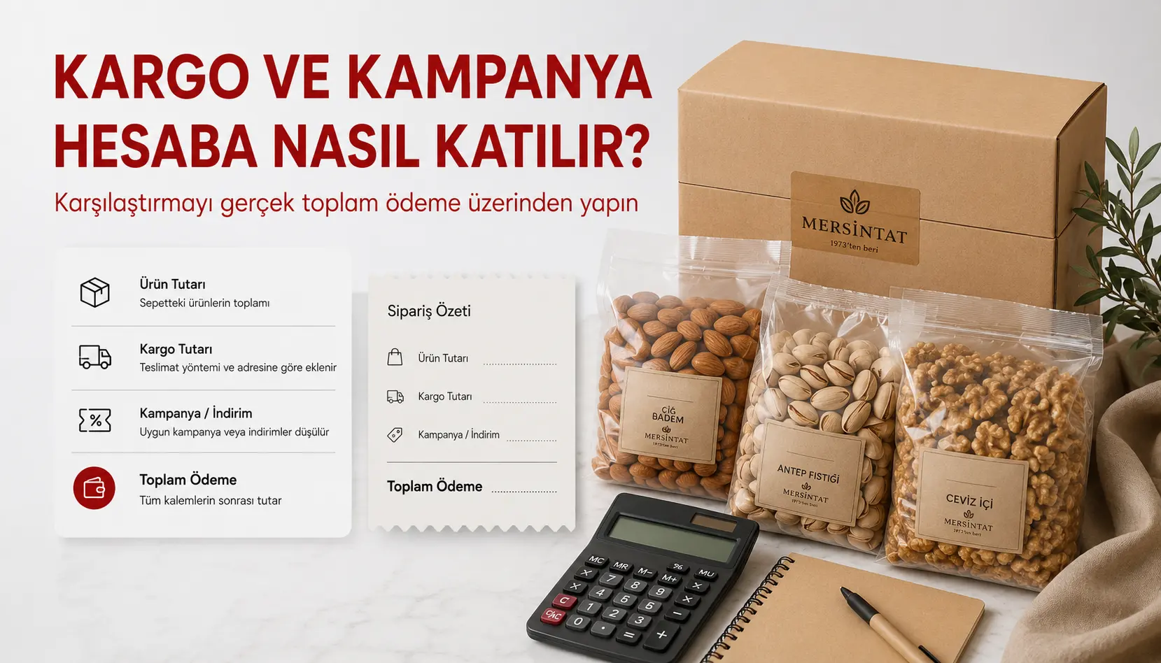 Online kuruyemiş siparişinde ürün, kargo ve kampanya maliyetinin karşılaştırılması