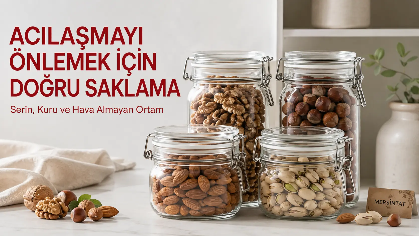 Kuruyemişleri serin kuru ve hava almayan ortamda saklama yöntemi