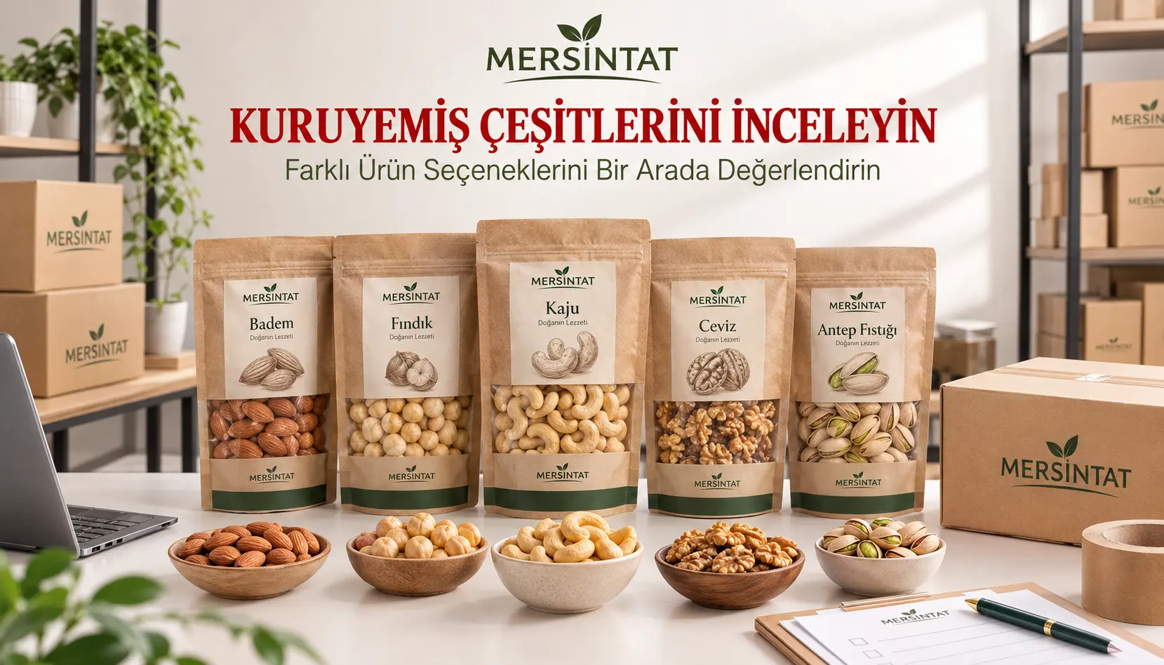 MersinTat ceviz, badem, fındık, kaju ve fıstık kuruyemiş çeşitleri