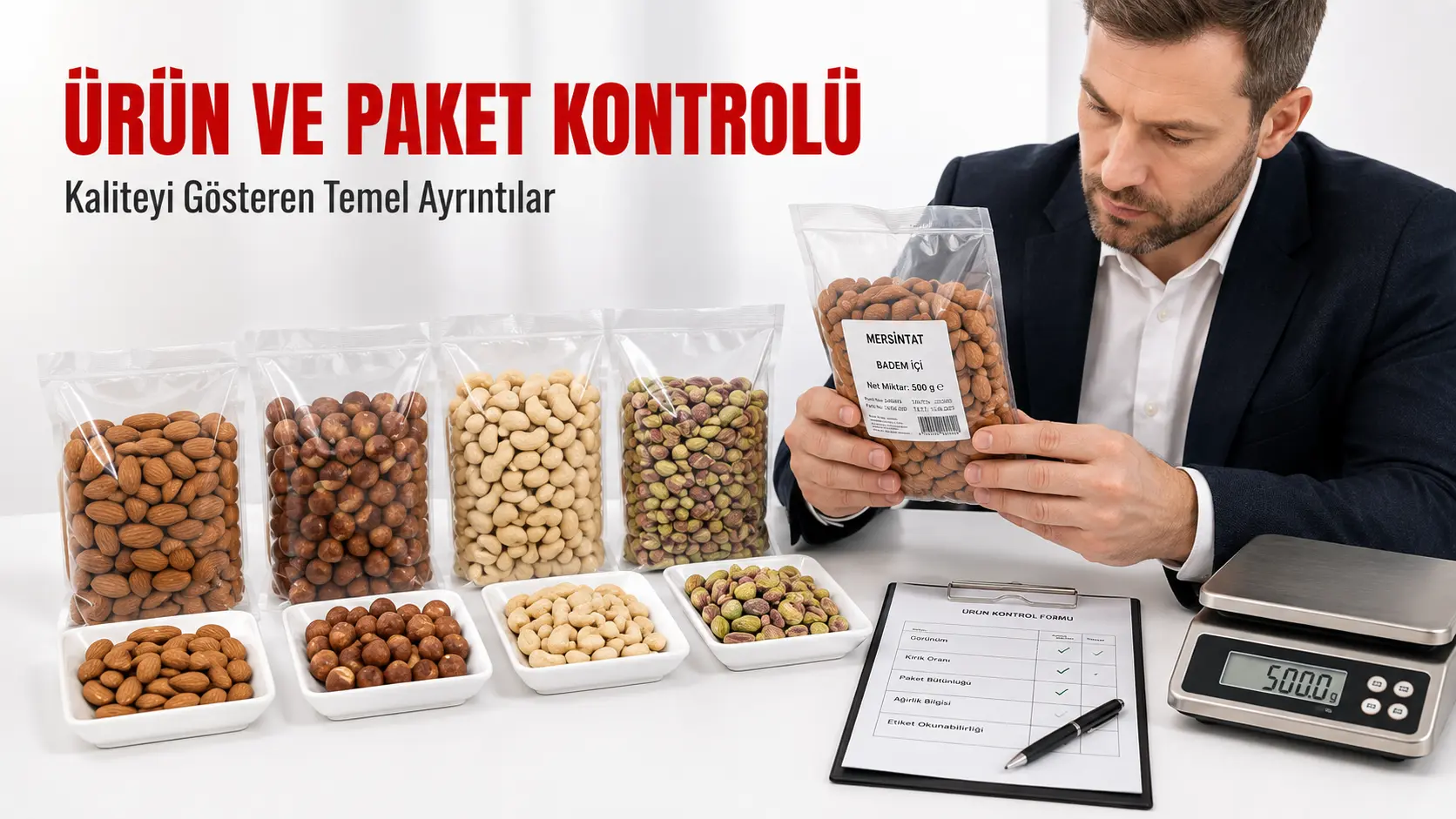 Toptan kuruyemiş alımında ürün ve paket bütünlüğü kontrolü