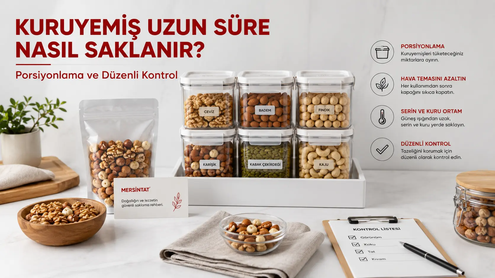 Kuruyemişlerin uzun süre saklanmasını gösteren görsel