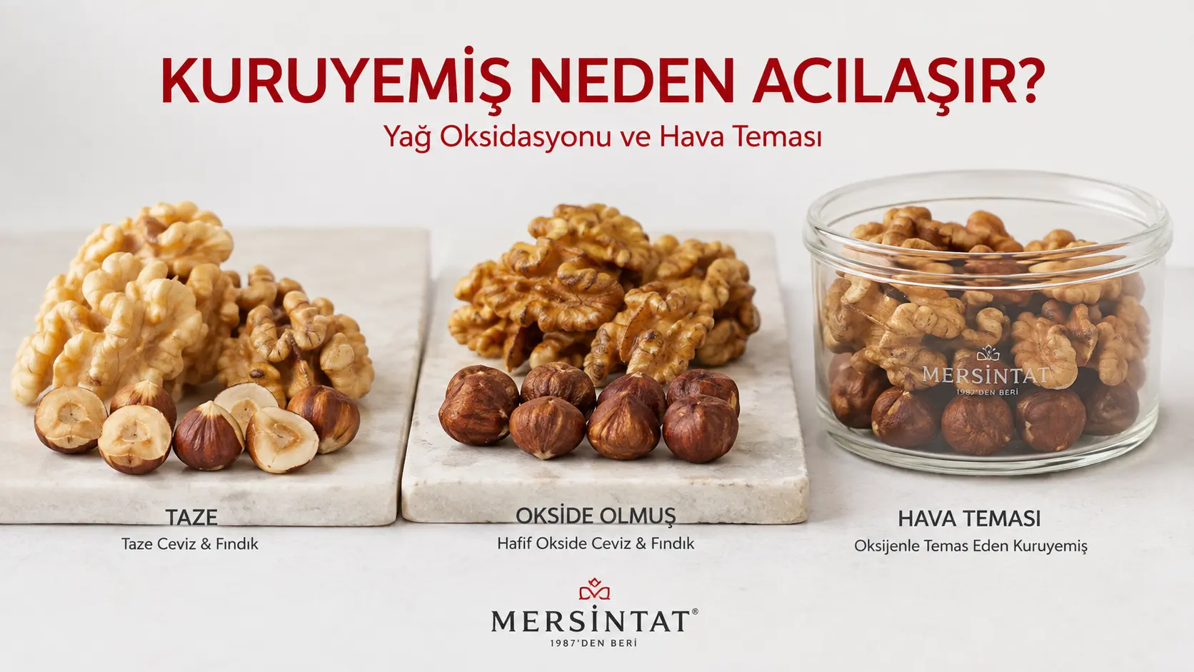 Kuruyemişlerde yağ oksidasyonu ve hava temasına bağlı acılaşma