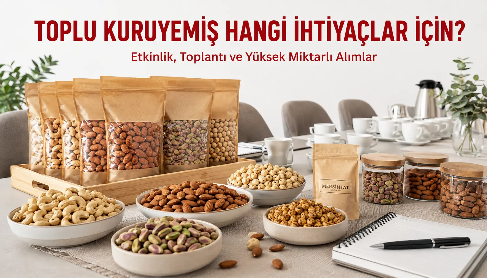 Etkinlik, toplantı ve yüksek miktarlı alımlar için farklı kuruyemiş seçenekleri
