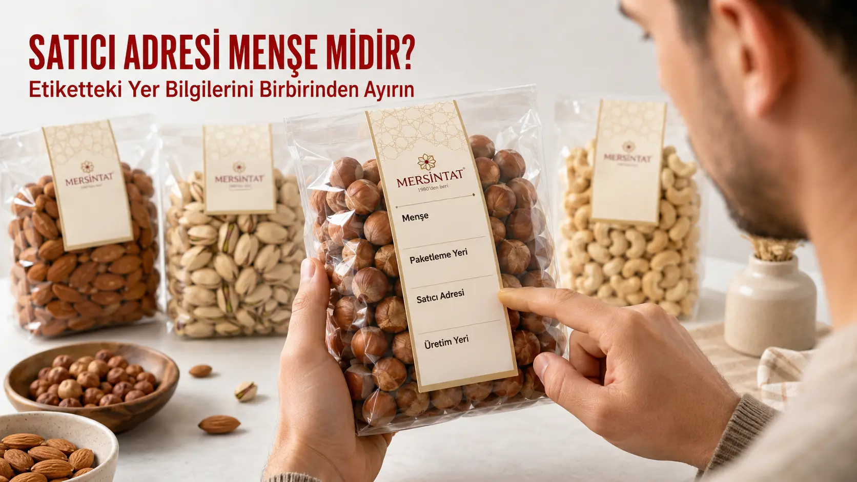 Kuruyemiş etiketinde menşe, paketleme yeri ve satıcı adresi alanlarının karşılaştırılması